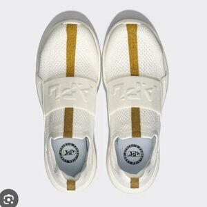 APL Women's 7 Techloom Bliss Sneakers, Ivory, Metallic Gold & Racer NIB $245